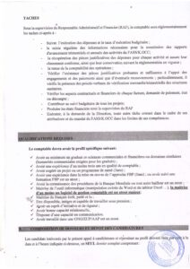 Appel à candidature pour le poste de Comptable de l'Antenne FASS/K.OCC du Kasaï