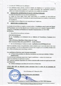 Avis de Recrutement d'un Chargé(e) de Programme de l'EUP FBP KIN