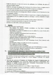 Avis de Recrutement d'un Chauffeur de l'EUP FBP KIN