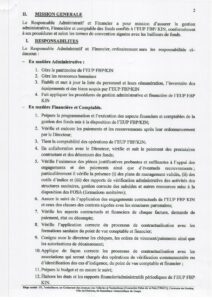 Avis de Recrutement d'un(e) Responsable Administratif et Financier de l'EUP FBP KIN