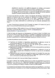 Selection et Recrutement d'un Consultant (firme) pour la Réalisation d'un Diagnostic Organisationnel du PRONANUT et Services Techniques des Ministères de l'Agriculture et de Pêche/Elevage