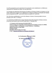 Selection et Recrutement d'un Consultant (firme) pour la Réalisation d'un Diagnostic Organisationnel du PRONANUT et Services Techniques des Ministères de l'Agriculture et de Pêche/Elevage