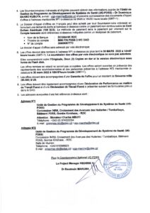 Fourniture et installation des kits solaires pour les Hôpitaux généraux de référence et Centres de Santé localisés dans les Divisions Provinciales de Santé (DPS) couvertes et appuyées par le PDSS
