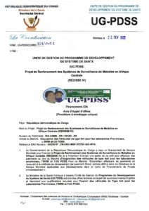 Acquisition des Véhicules de type 4x4 pour les laboratoires Provinciaux, l'IRNB et UG PDSS