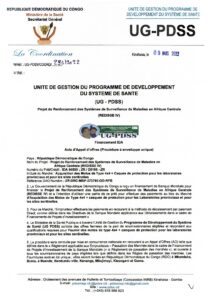Acquisition des Motos de Type 4x4 + Casques de protection pour les laboratoires provinciaux et pour les sites sentinelles
