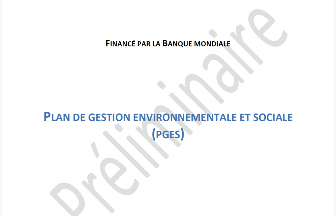 Plan de Gestion Environnementale et Sociale (PGES) – CERP RDC
