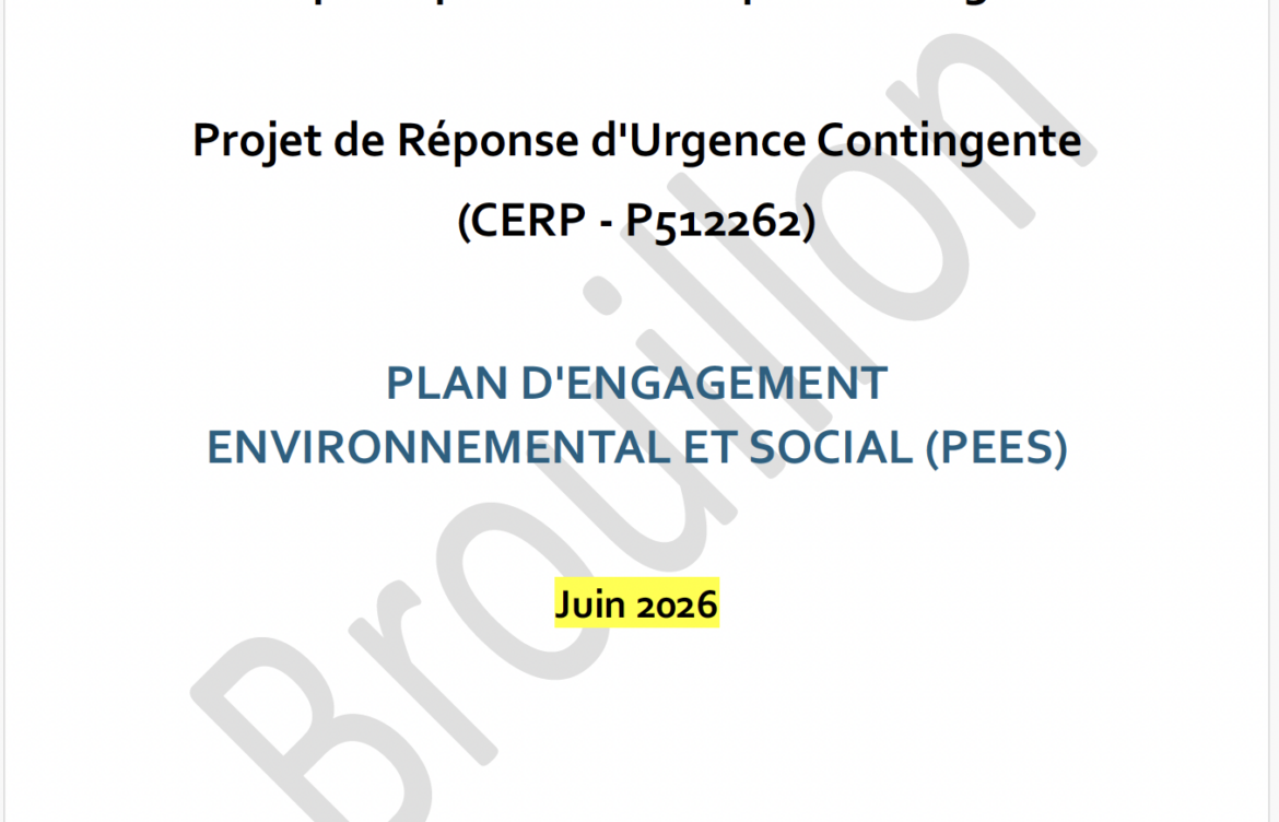 Plan d’Engagement Environnemental et Social (PEES) – CERP RDC