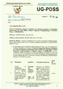 Travaux de réhabilitation des Centres d’Intelligence Épidémiologique pour la Santé Publique dans trois (3) provinces, à savoir : la Tshuapa, le Maï-Ndombe et le Kasaï-Oriental, répartis en trois (3) lots