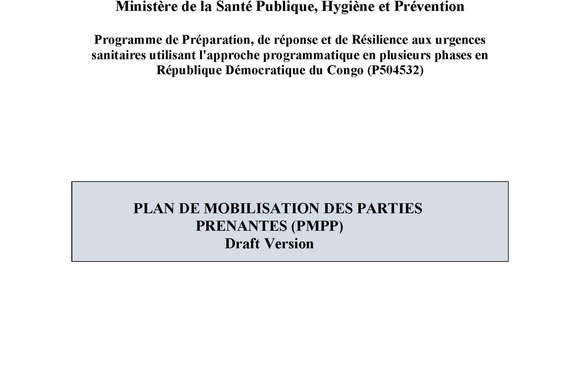 Plan de mobilisation des Parties Prenantes (PMPP) du Projet HEPRR MPA